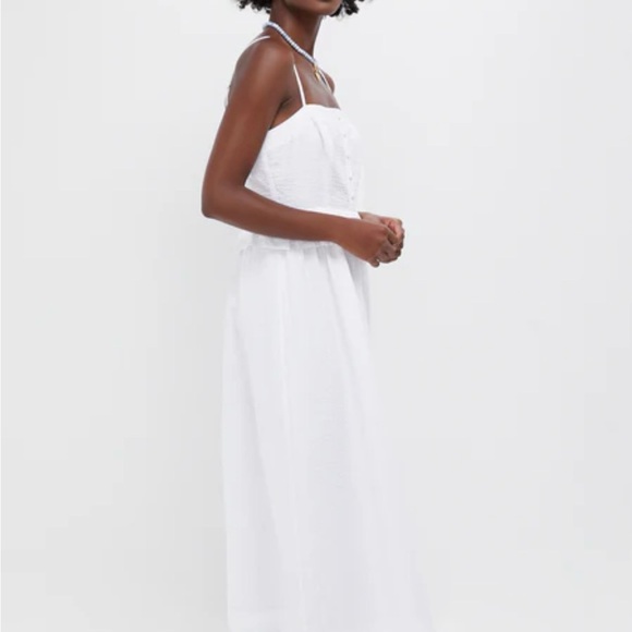 NWT Tuckernuck White Shadow Seersucker Stripe Maddy Dress Sz S - Picture 3 of 9